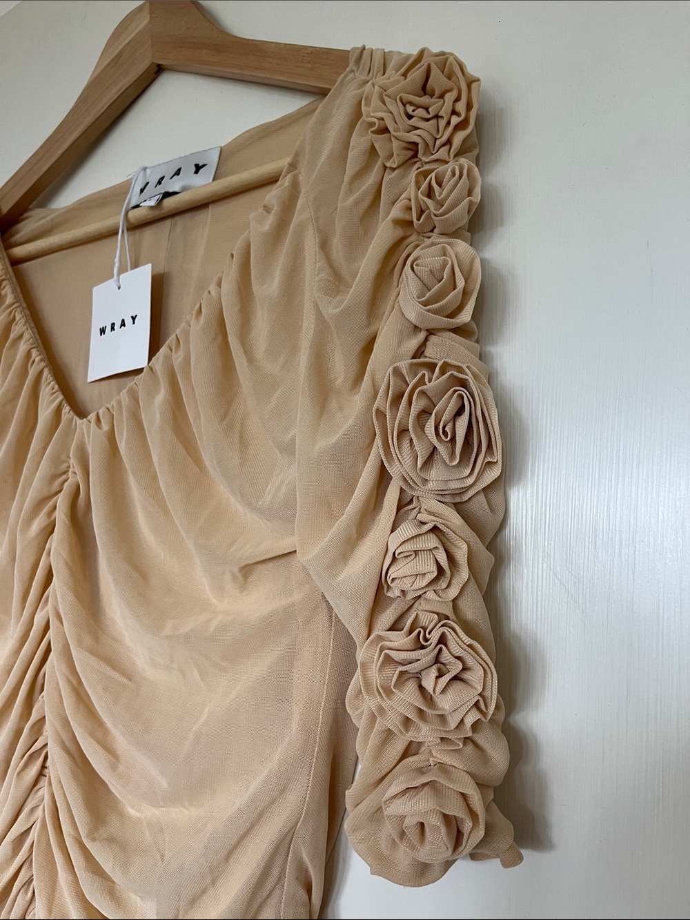 NWT Wray Nude Ruched Rose Top
